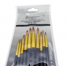 10er Set Künstler Pinsel Größe 1-12 Nylonhaar Flach Acryl G-200R