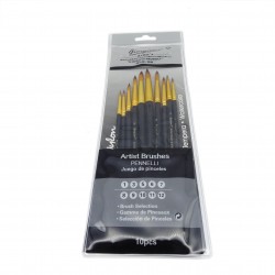 10er Set Künstler Pinsel Größe 1-12 Nylonhaar Flach Acryl G-200R